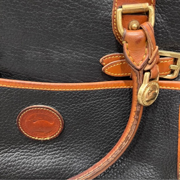 Vintage Dooney & Bourke Black Leather Crossbody Satchel Bag - Picture 7 of 12